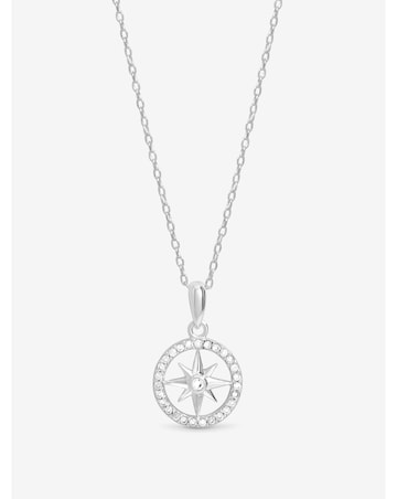 Simply Silver Sterling Silver 925 Cubic Zirconia Pave Celestial Pendant
