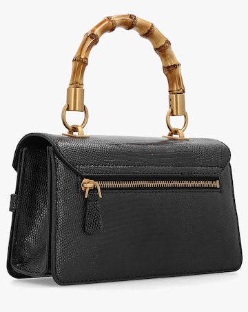 Guess Sibel Black Bamboo Top Handle Cross-Body Bag