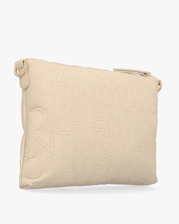 Valentino Bags Pansy Logo Top Zip Ecru Cross-Body Bag