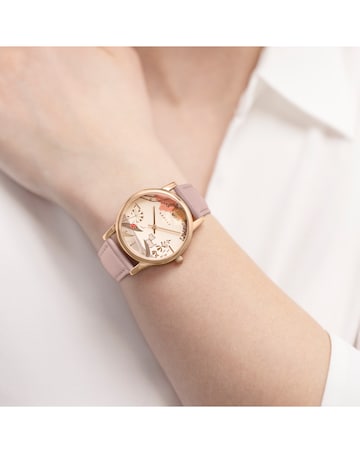 Radley Rose Gold Plated 35mm Praire Pink Leather Strap