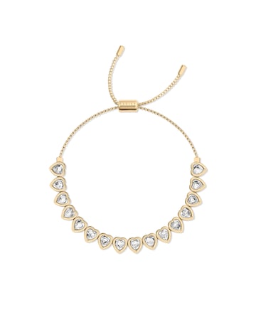 Radley 18ct Pale Gold Plated Heart Stone Set Bracelet.