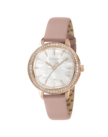 Radley Rose Gold Plated 36mm Stone Set Cobweb Leather Strap