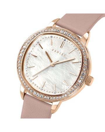 Radley Rose Gold Plated 36mm Stone Set Cobweb Leather Strap