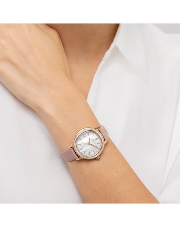 Radley Rose Gold Plated 36mm Stone Set Cobweb Leather Strap