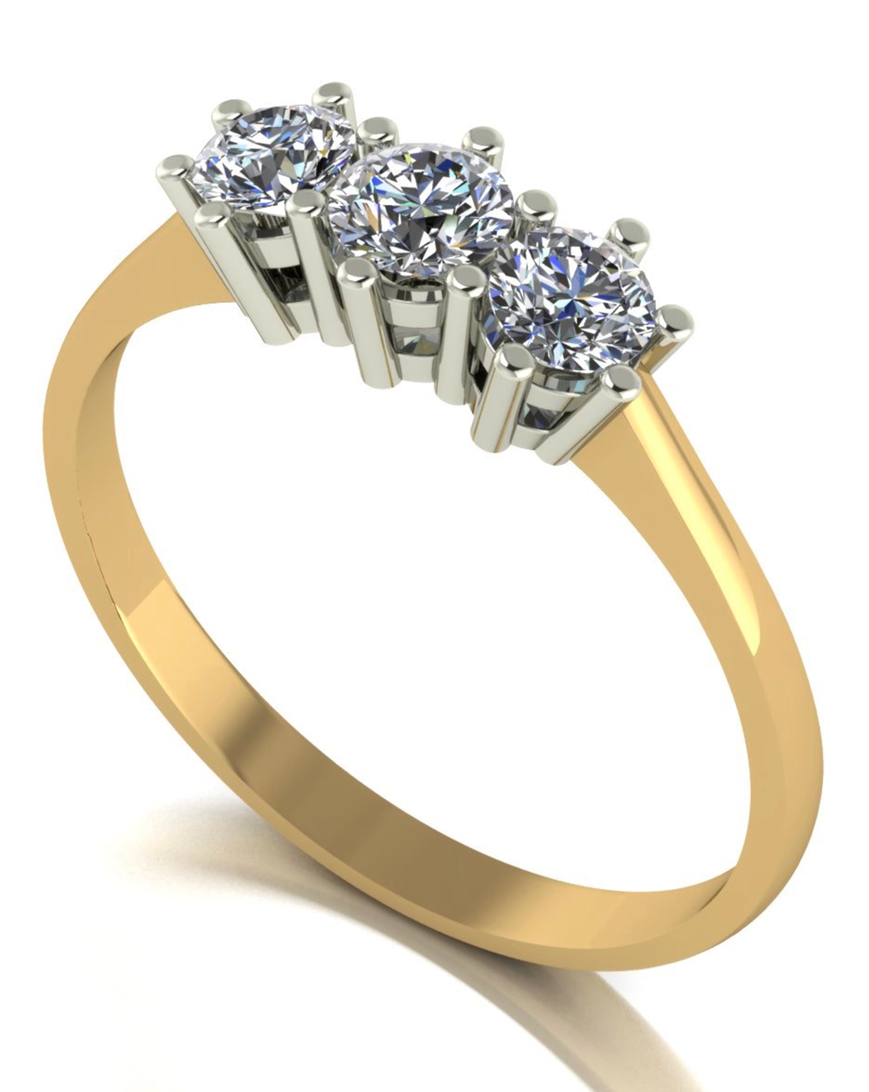 Moissanite 9CT Gold 3 Stone Ring - Gift For Her