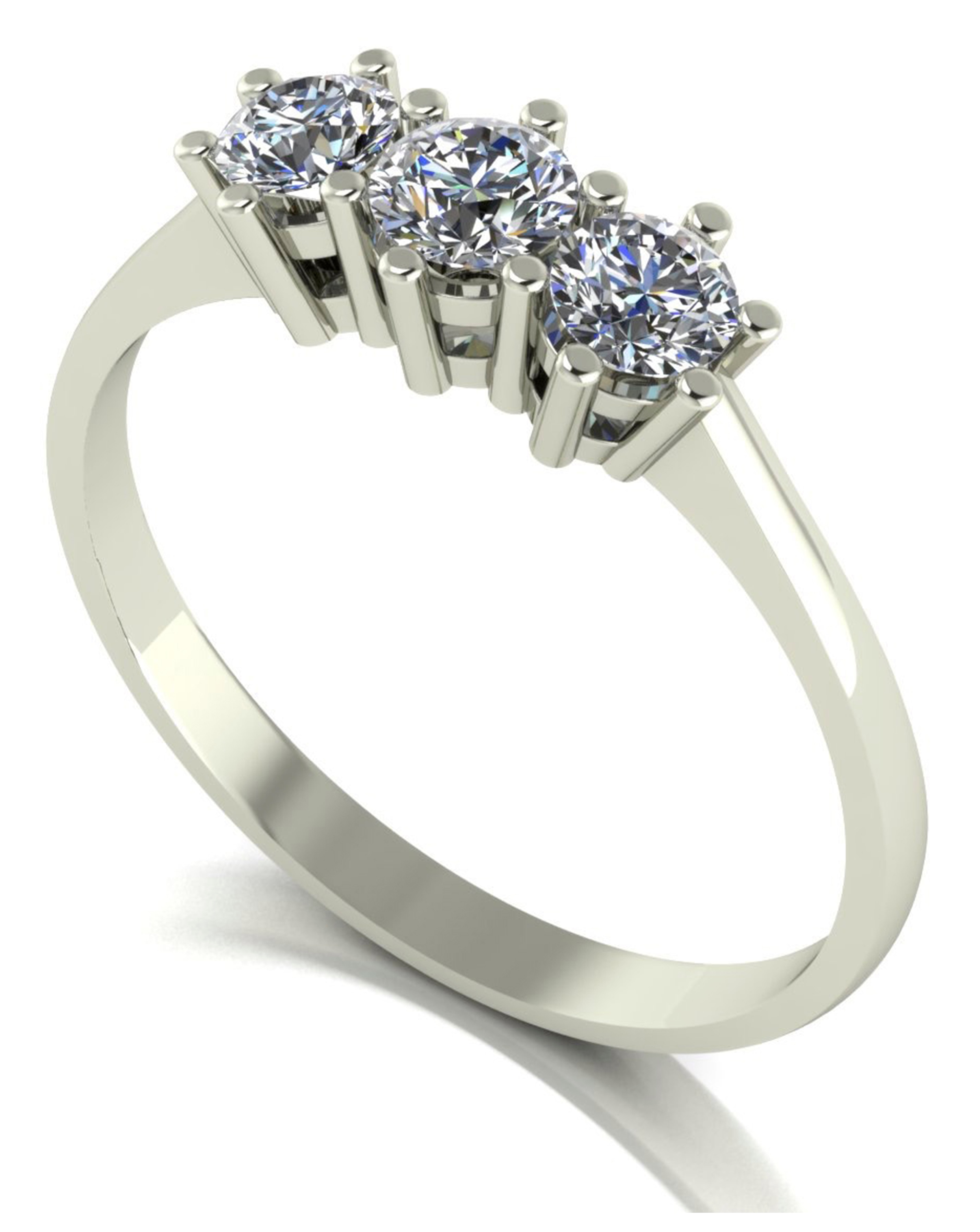 Moissanite 9CT White Gold 3 Stone Ring - Gift For Her