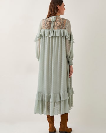 Monsoon Debbie Polka Dot Ruffle Maxi Dress