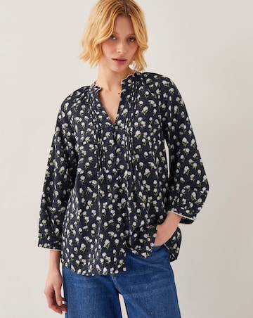 Orielle Pintuck Floral Blouse