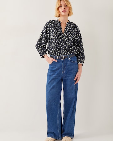 Orielle Pintuck Floral Blouse
