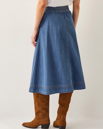 Monsoon Harper Seamed Denim Midi Skirt