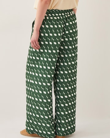 Monsoon Maren Geometric Print Wide Leg Trousers
