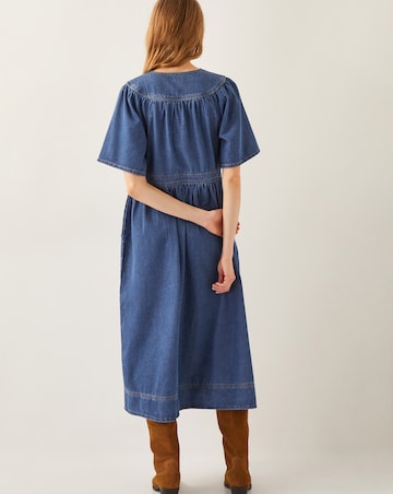 Monsoon Lydia Short Sleeve Denim Midi Dress