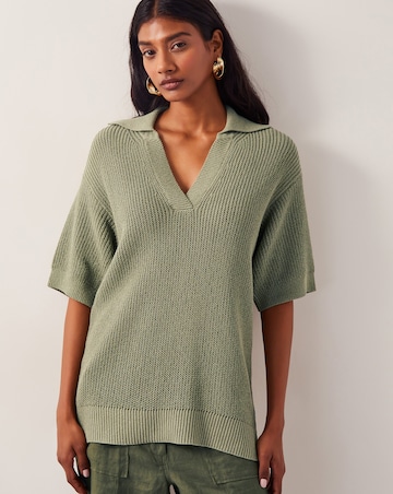 Monsoon Cece Short Sleeve Collar Jumper