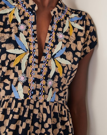 Monsoon Ania Embroidered Batik Mini Dress