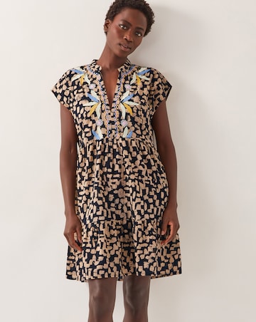 Monsoon Ania Embroidered Batik Mini Dress