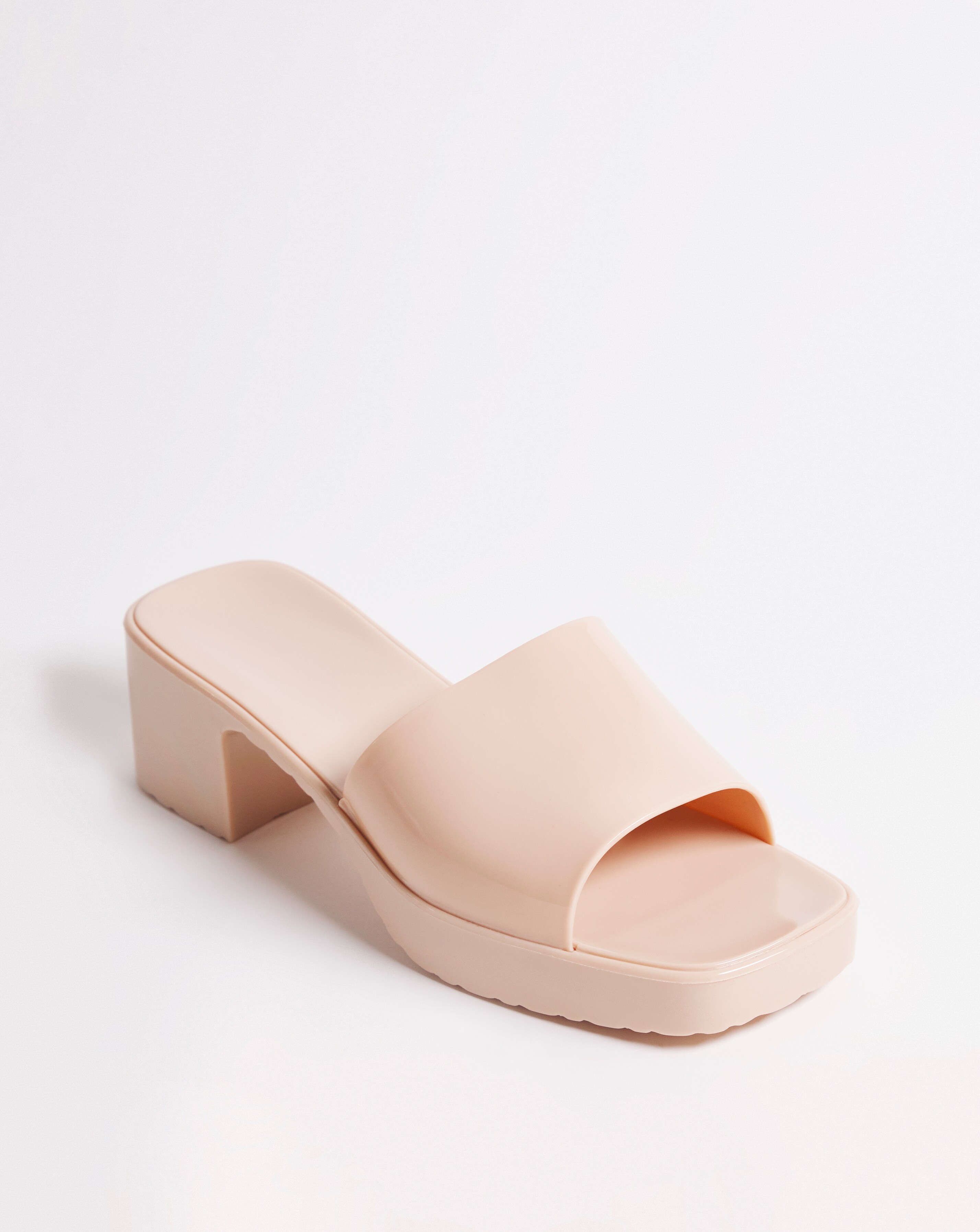 Nelly Block Heel Jelly Mule Sandals Standard Fit Simply Be