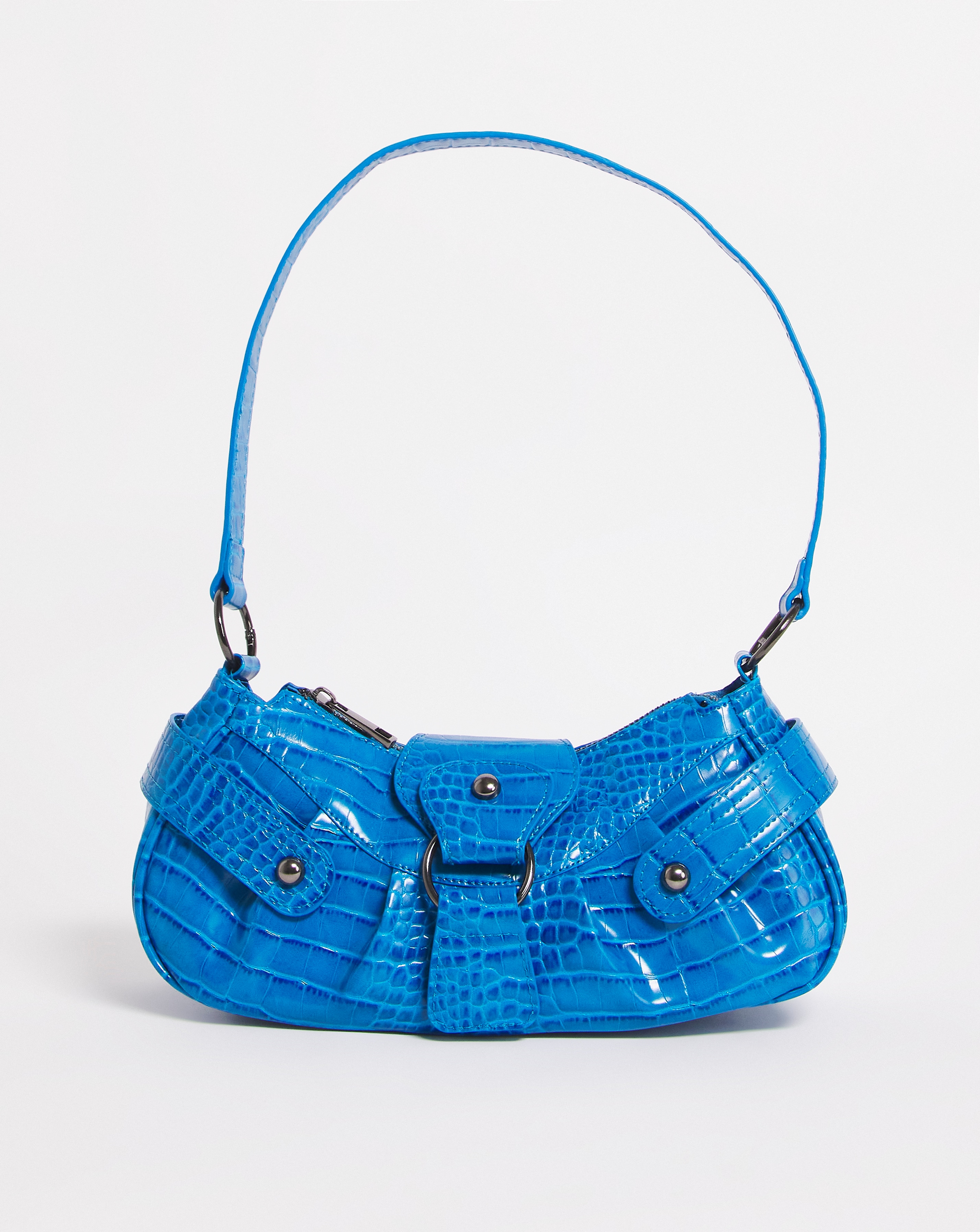 Blue Croc Shoulder Bag