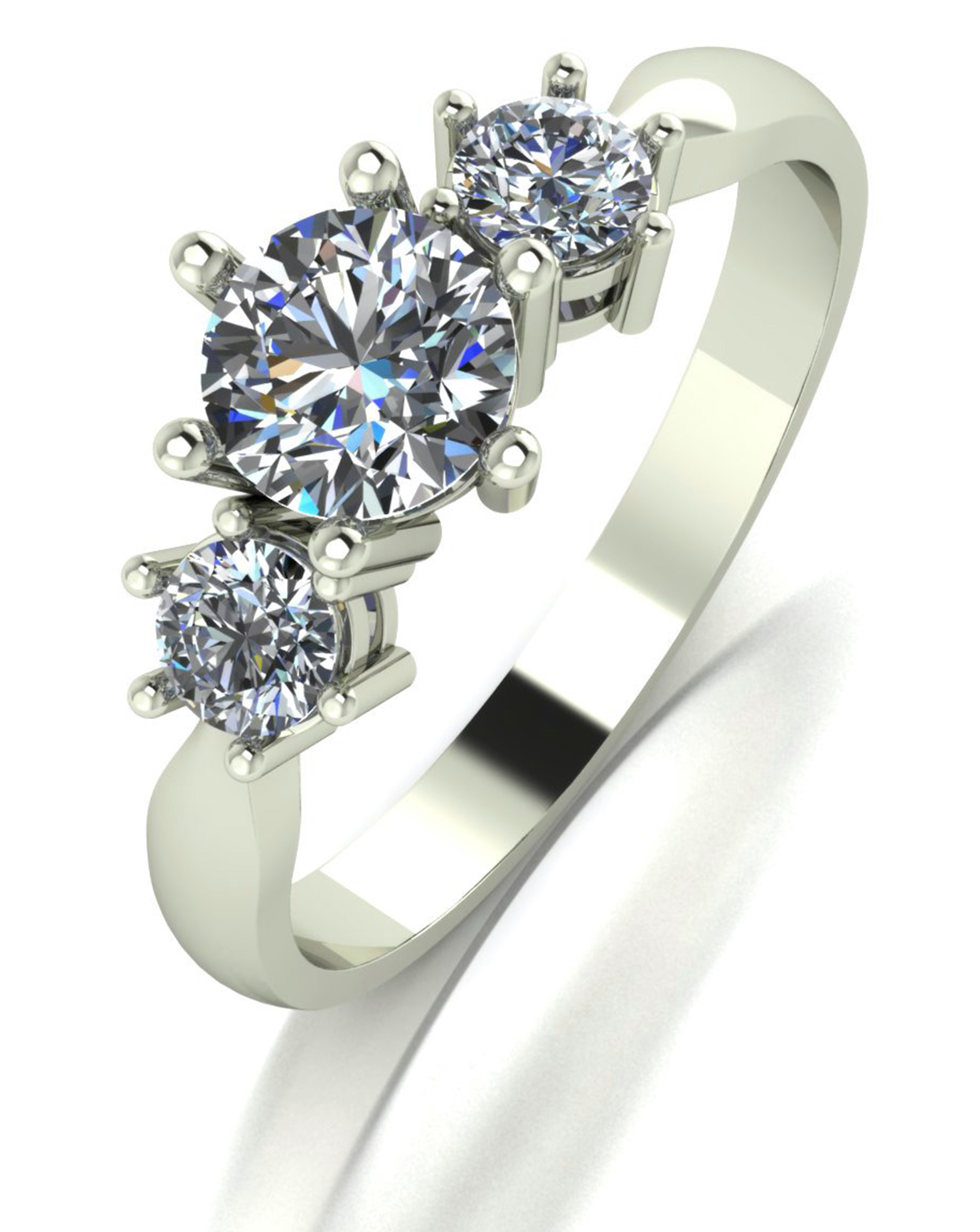 9ct White Gold Moissanite Solitaire Ring - Gift For Her