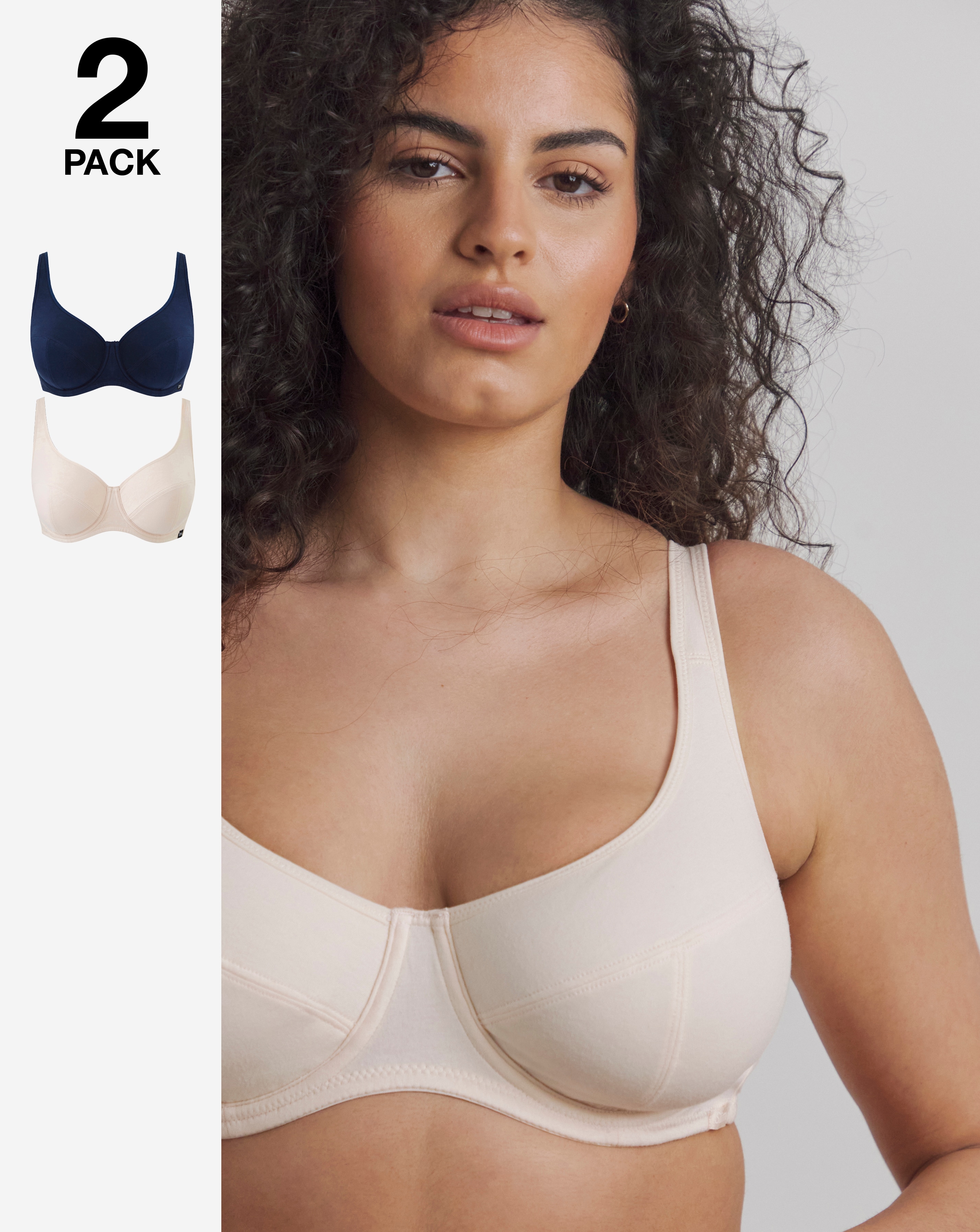 Slimma 2 Pack Cotton Full Cup Bras