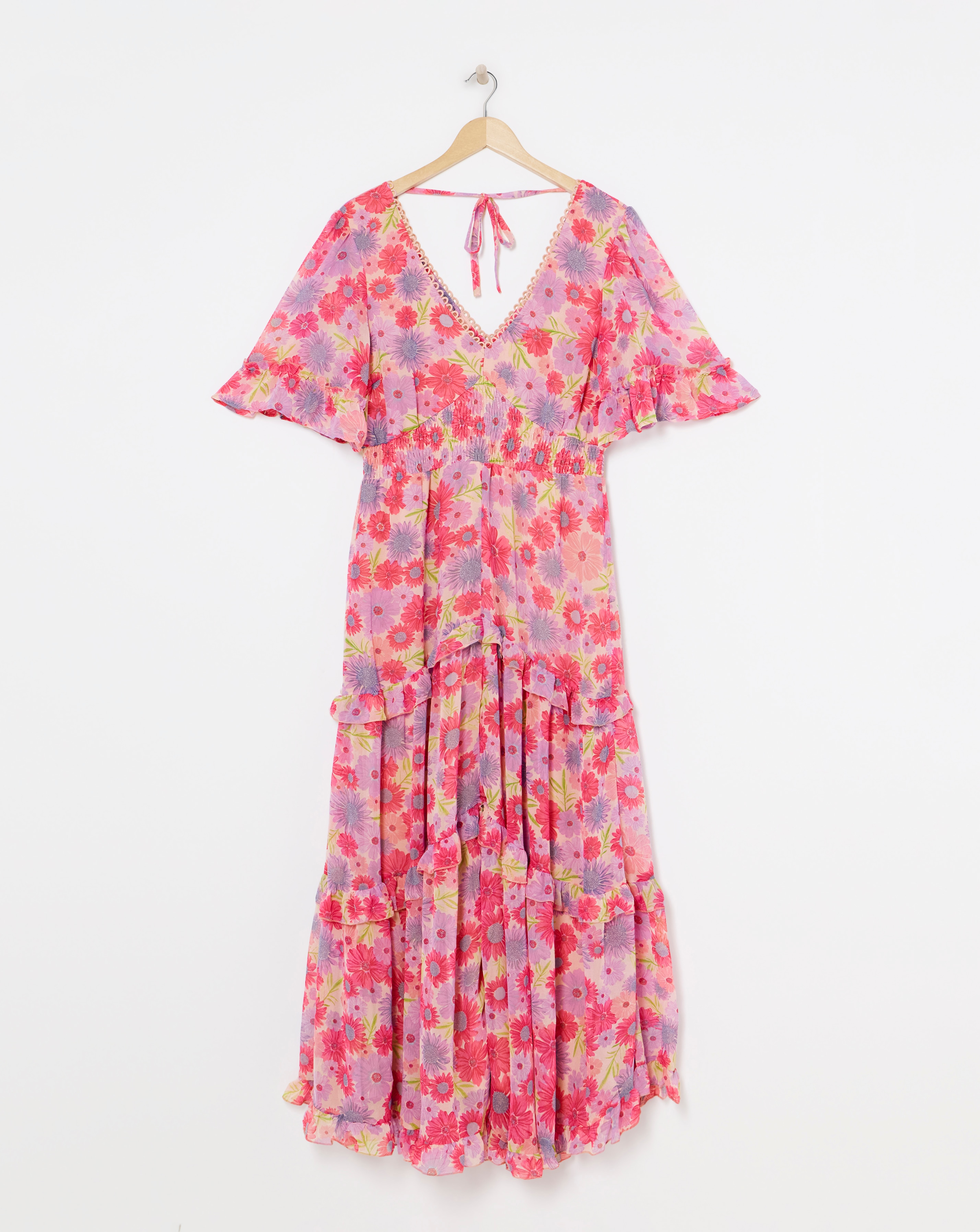 Simply Be - Women's Floral Prairie Maxi Dress - Size 10 - Pink floral