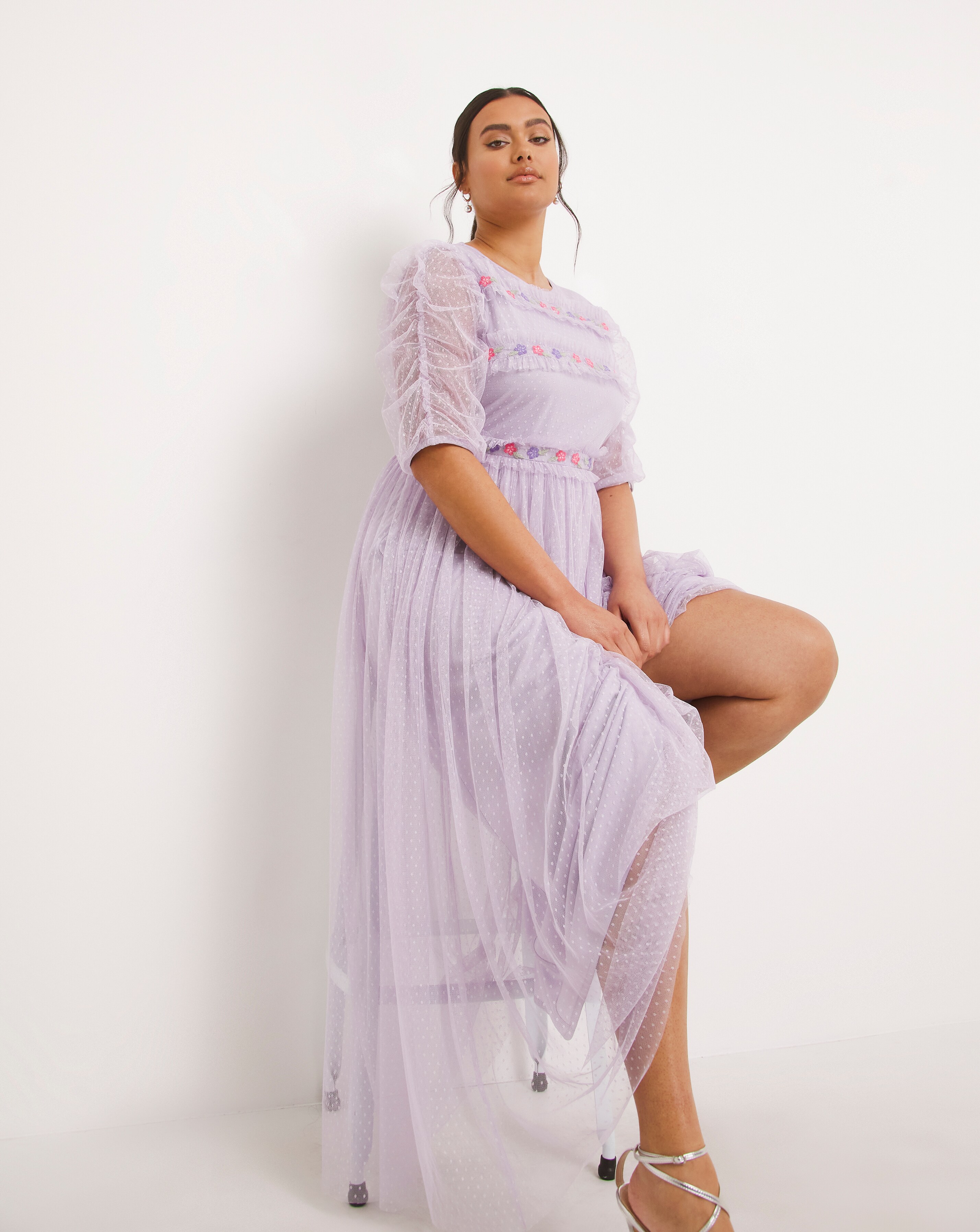 Lilac clearance sheer dress