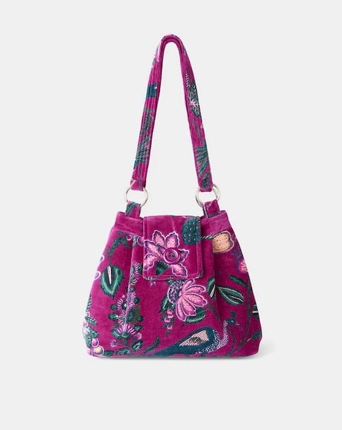 Joe Browns In Paradise Velvet Bag - Plum Multi