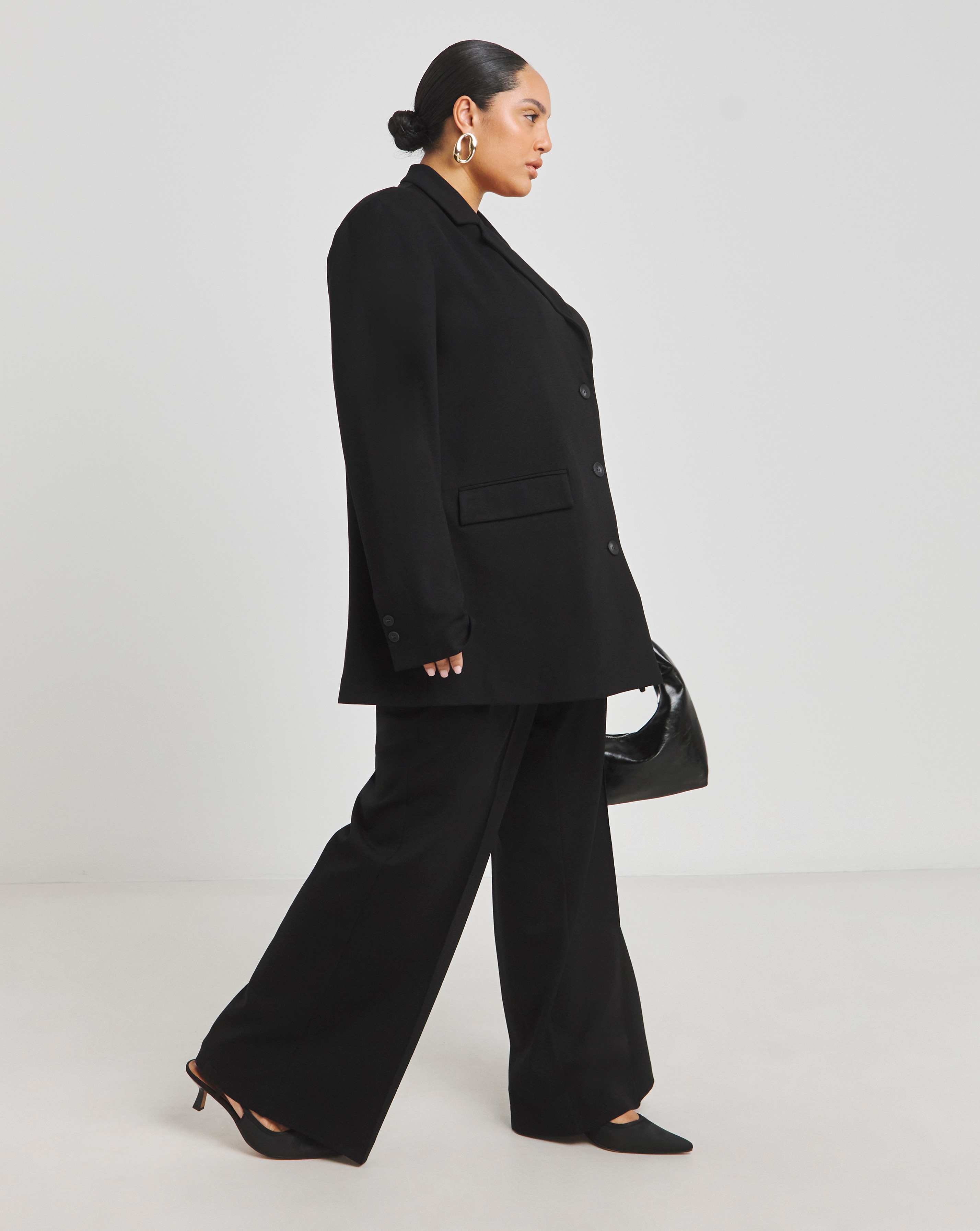 Simply Be Black Premium Ponte Trousers