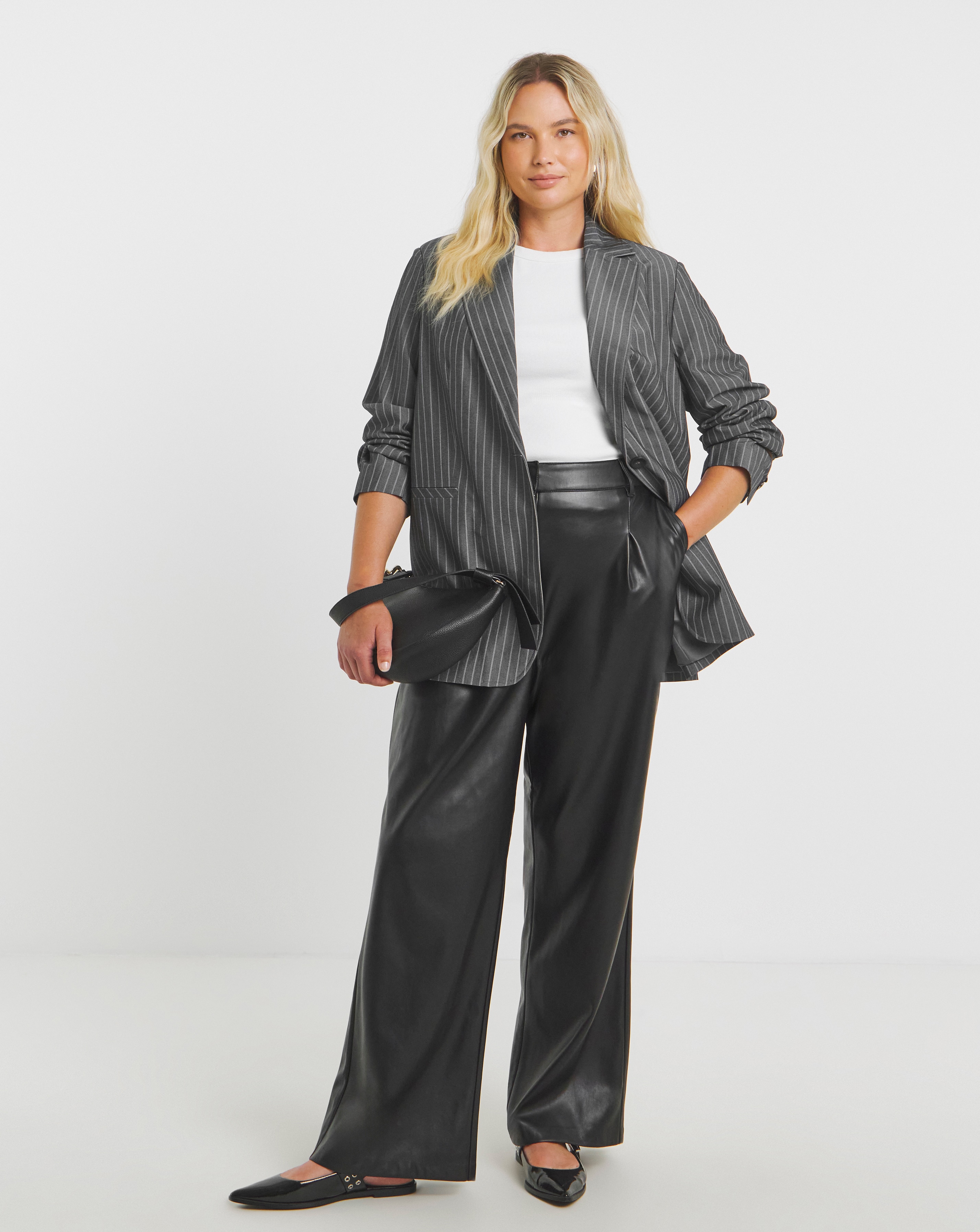 Simply Be Oversized Pinstripe Blazer