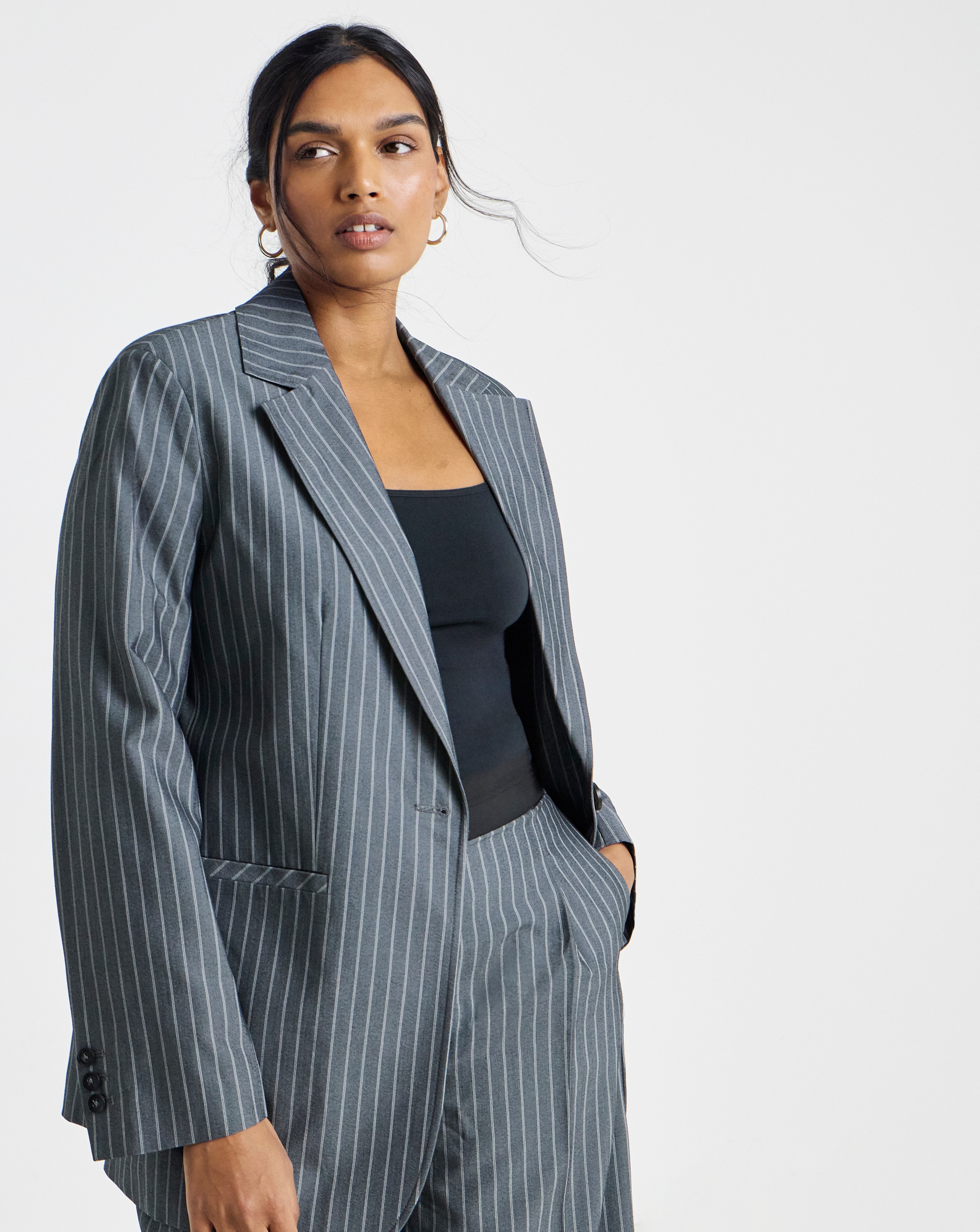 Simply Be Oversized Pinstripe Blazer