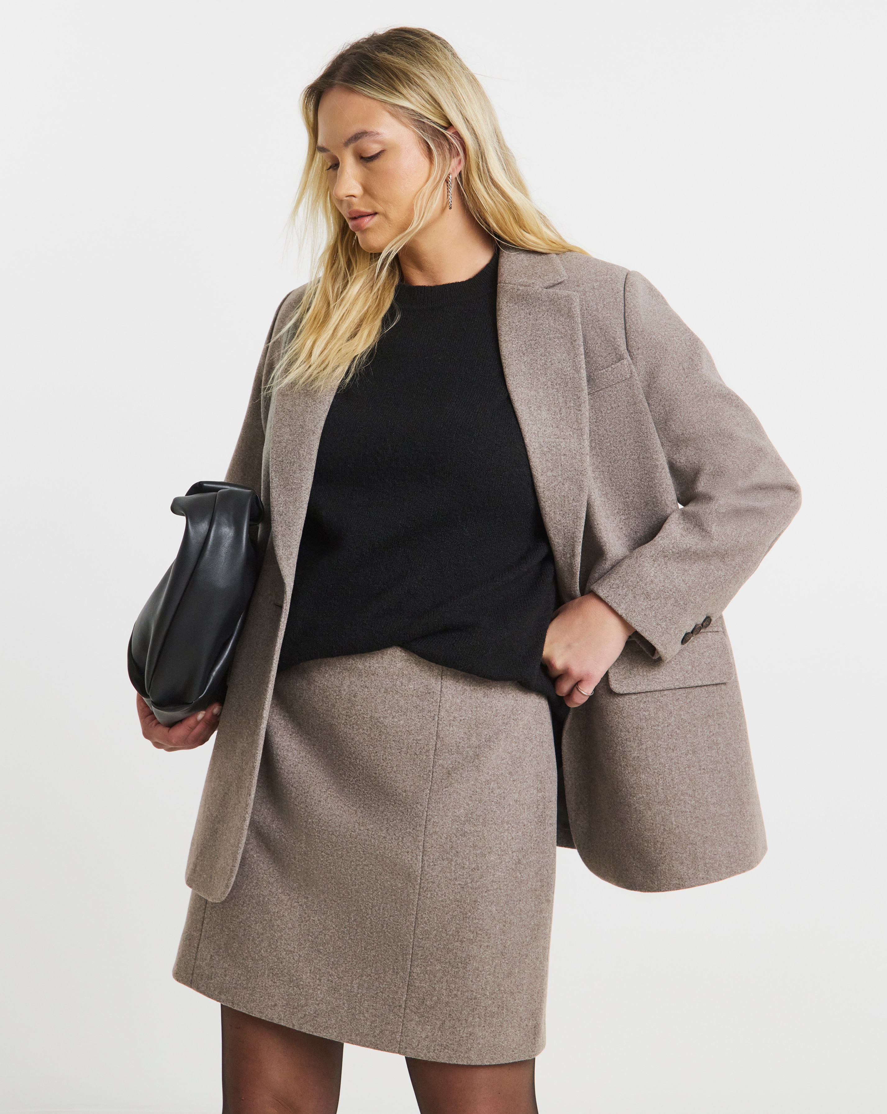 Simply Be Wool Look Mini Skirt