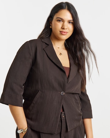 Chocolate Soft Twill Angel Sleeve Chuck On Blazer