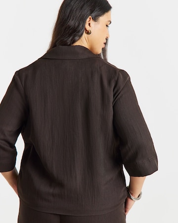 Chocolate Soft Twill Angel Sleeve Chuck On Blazer