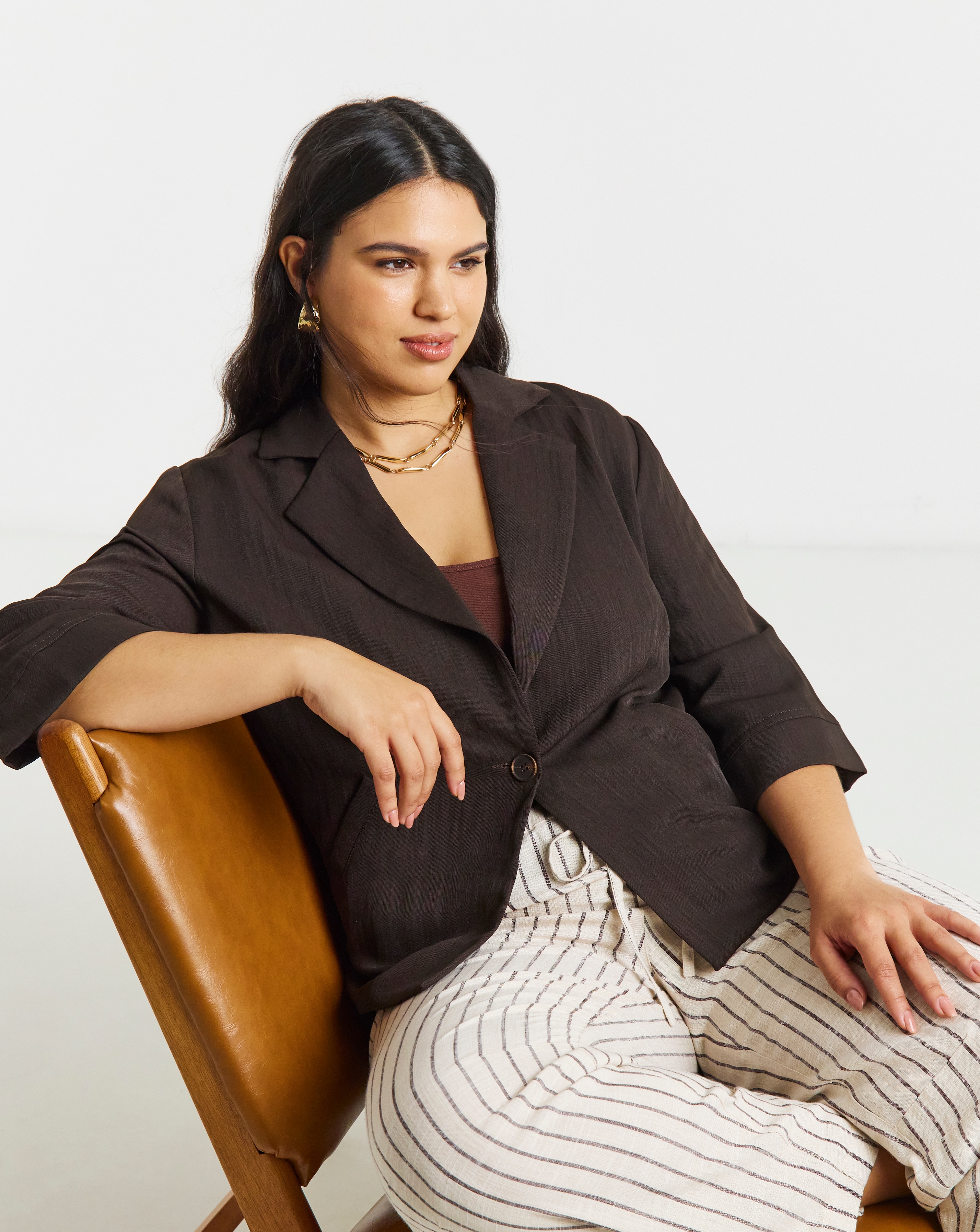 New In - Soft Twill Angel Sleeve Chuck On Blazer