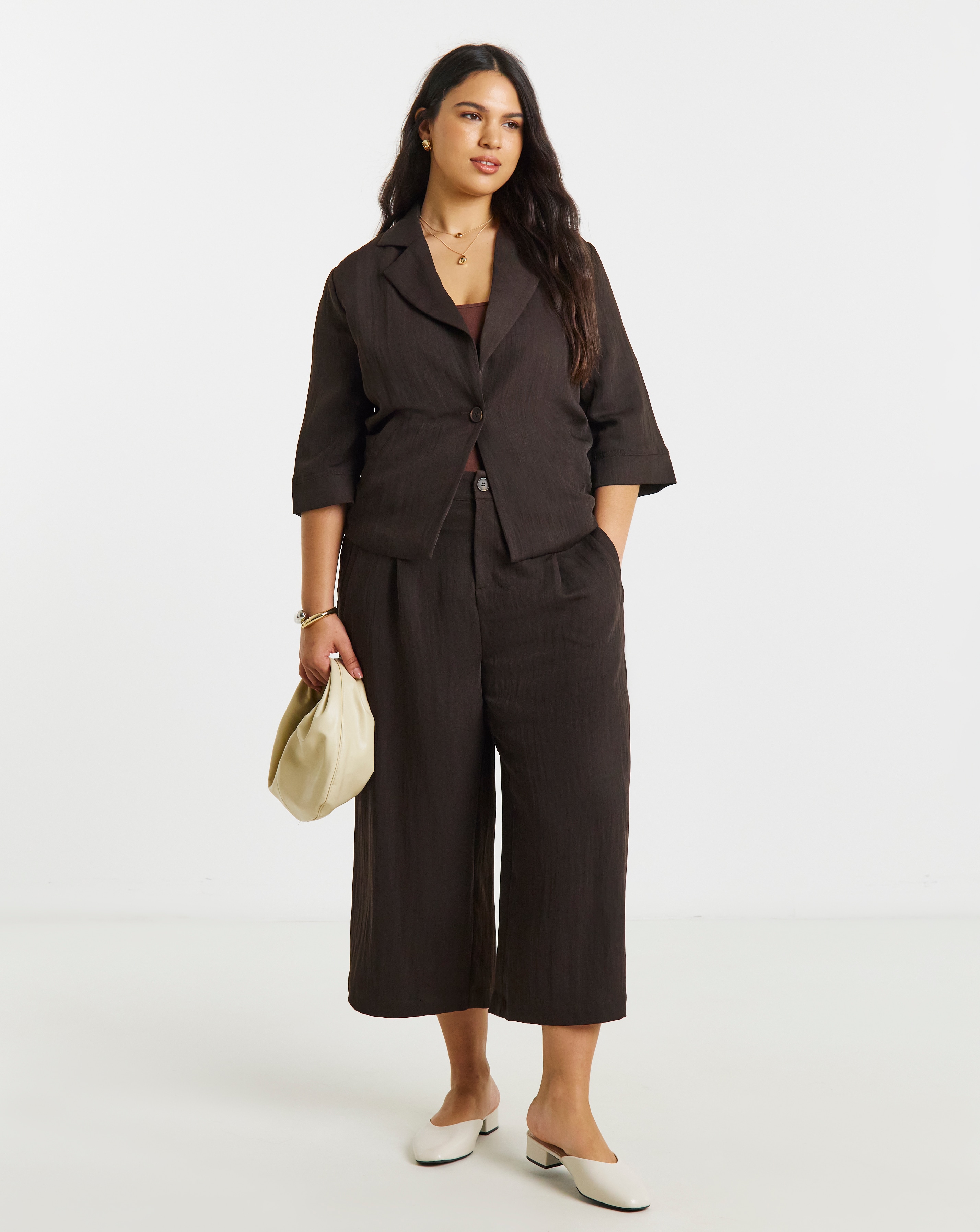 New In - Chocolate Soft Twill Culottes
