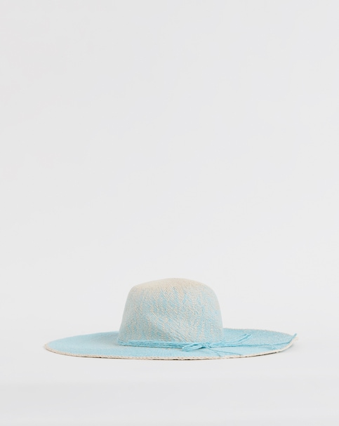 Blue Ombre Wide Brim Straw Hat