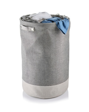 Minky 86L Round Laundry Hamper with Drawstring