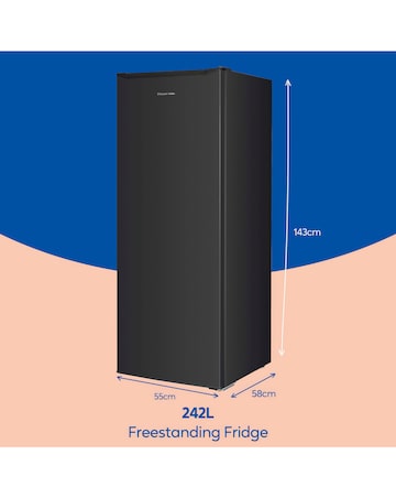 Russell Hobbs RH143LF552E1B Upright Freestanding Larder Fridge Black + Install