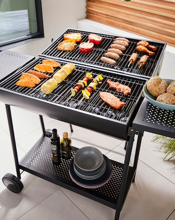 Double Oil Drum Charcoal BBQ