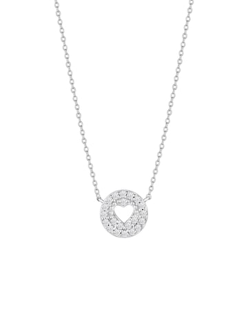 Simply Silver Sterling Silver 925 Cut Out Heart Pendant Necklace