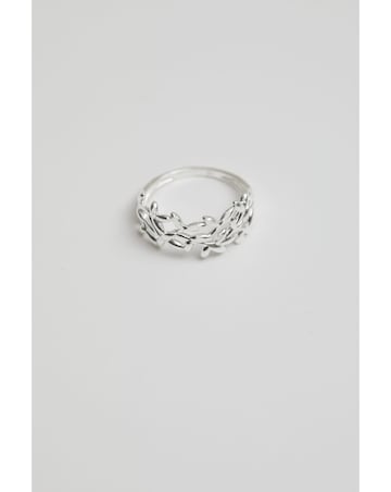 Simply Silver Sterling Silver 925 Polished Leaf Band Ring
