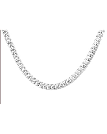 Sterling Silver Rounded Cuban Chain