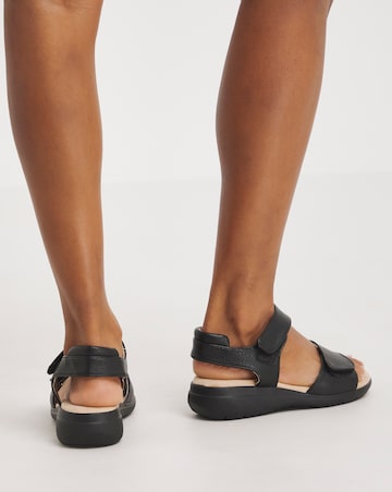 Cushion Walk Black Touch and Close Sandal Ultra Wide Fit (EEEEE)