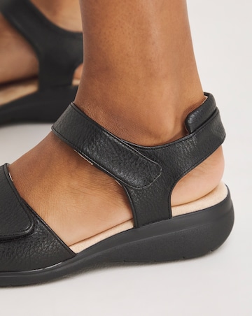 Cushion Walk Black Touch and Close Sandal Ultra Wide Fit (EEEEE)