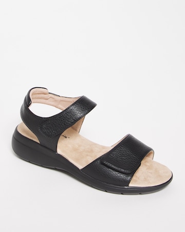 Cushion Walk Black Touch and Close Sandal Ultra Wide Fit (EEEEE)