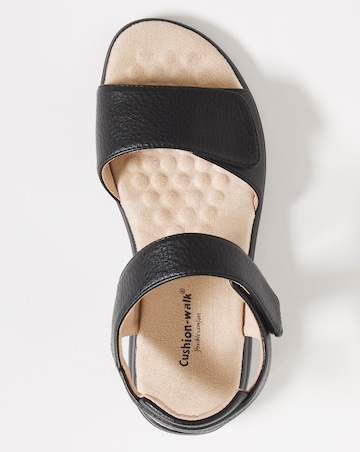 Cushion Walk Black Touch and Close Sandal Ultra Wide Fit (EEEEE)