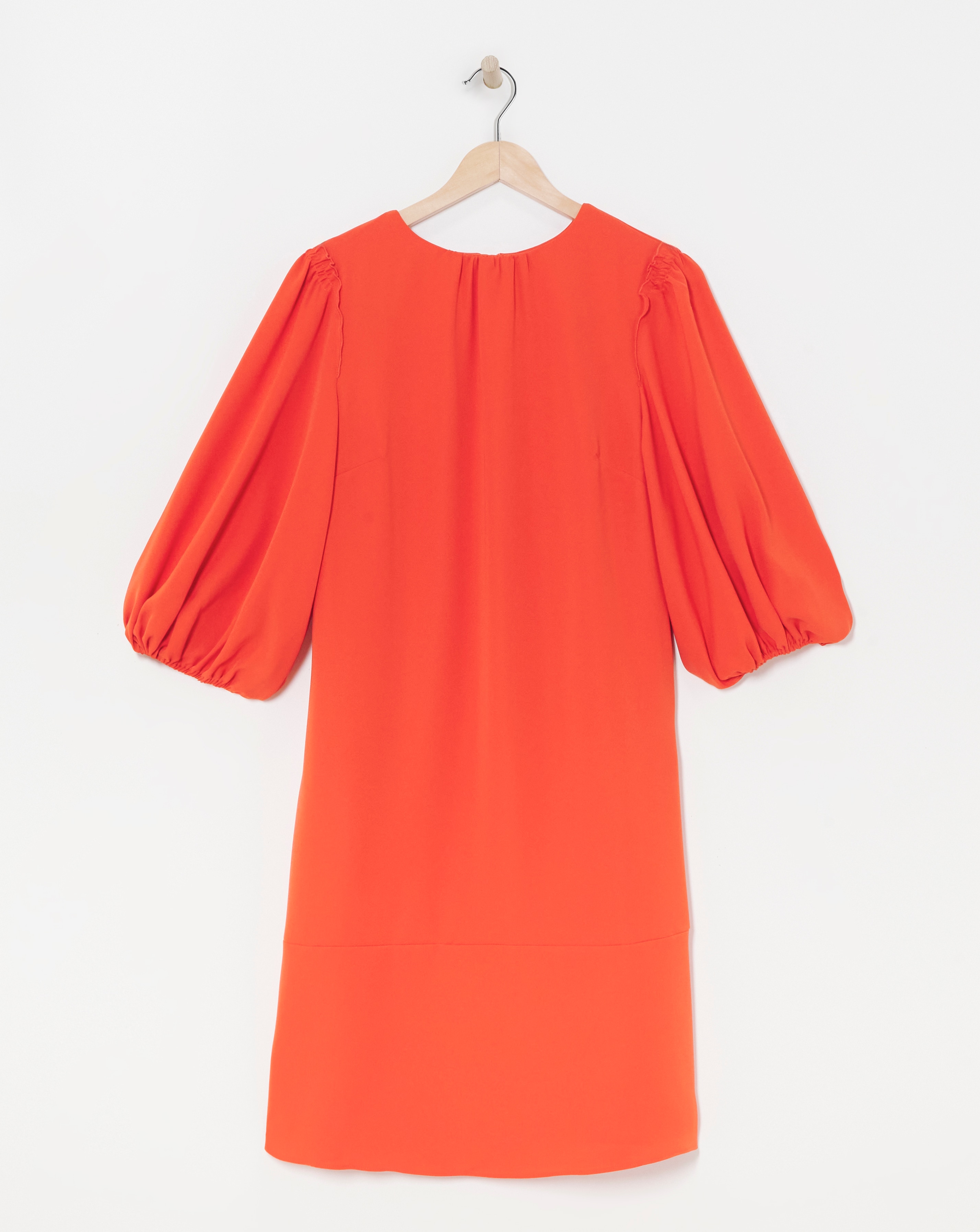 Simply Be - Women's Joanna Hope Balloon Sleeve Shift Dress - Size 10 - Flame red - 96% Polyester 4% Elastane