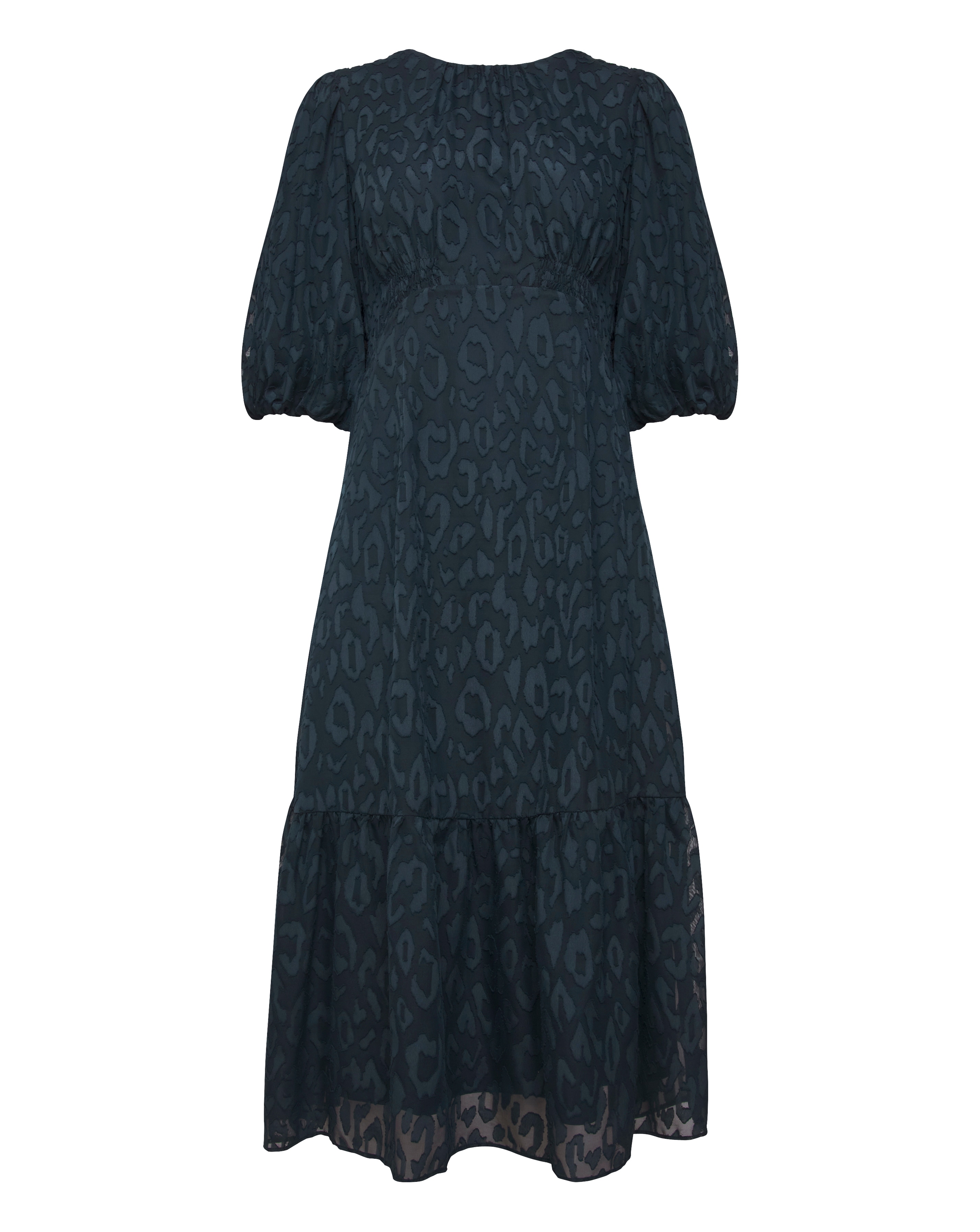 Joanna Hope Burnout Bubble Sleeve Dress - Navy - Size 10 - Women's