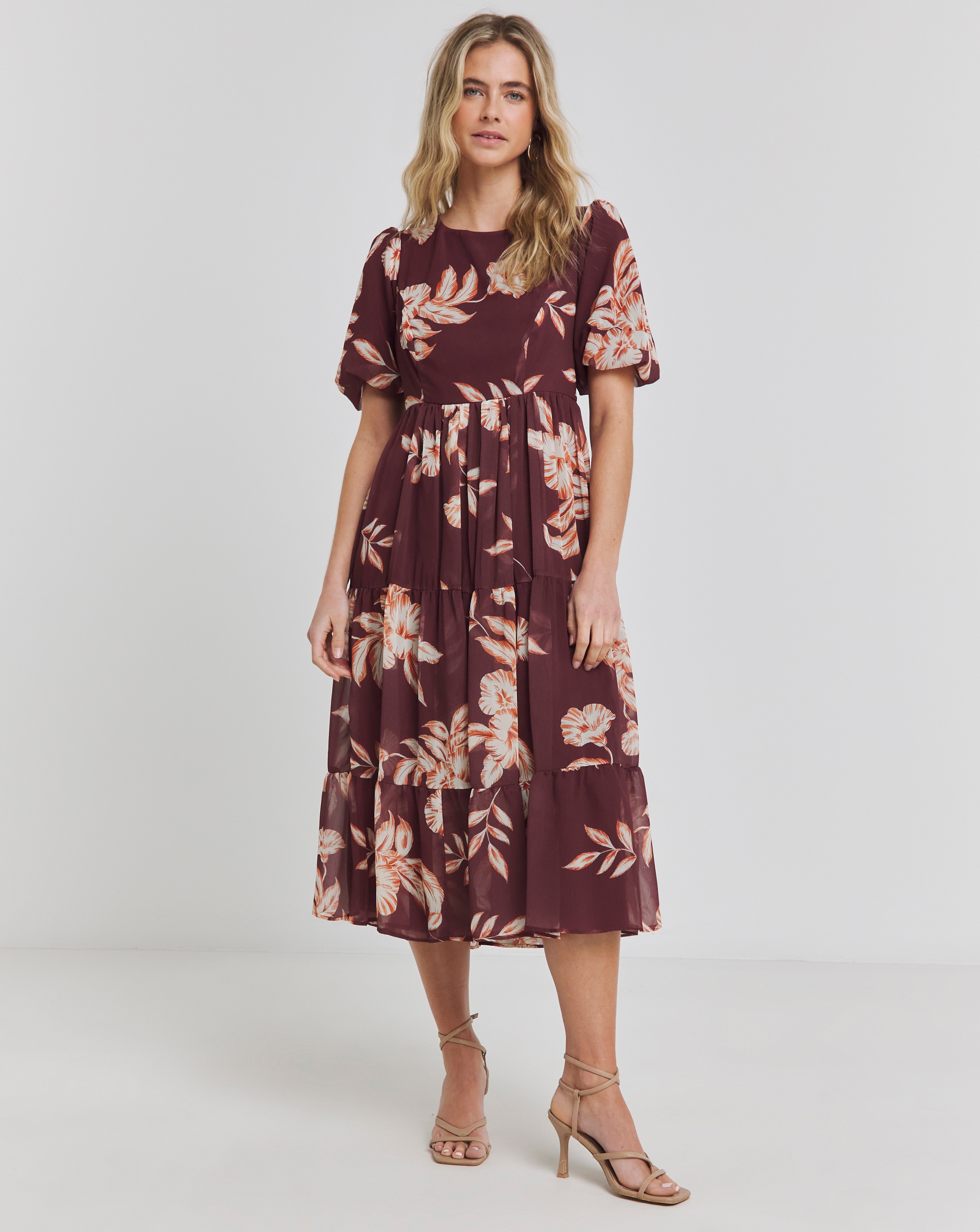 Joanna Hope Lace Back Midi Dress