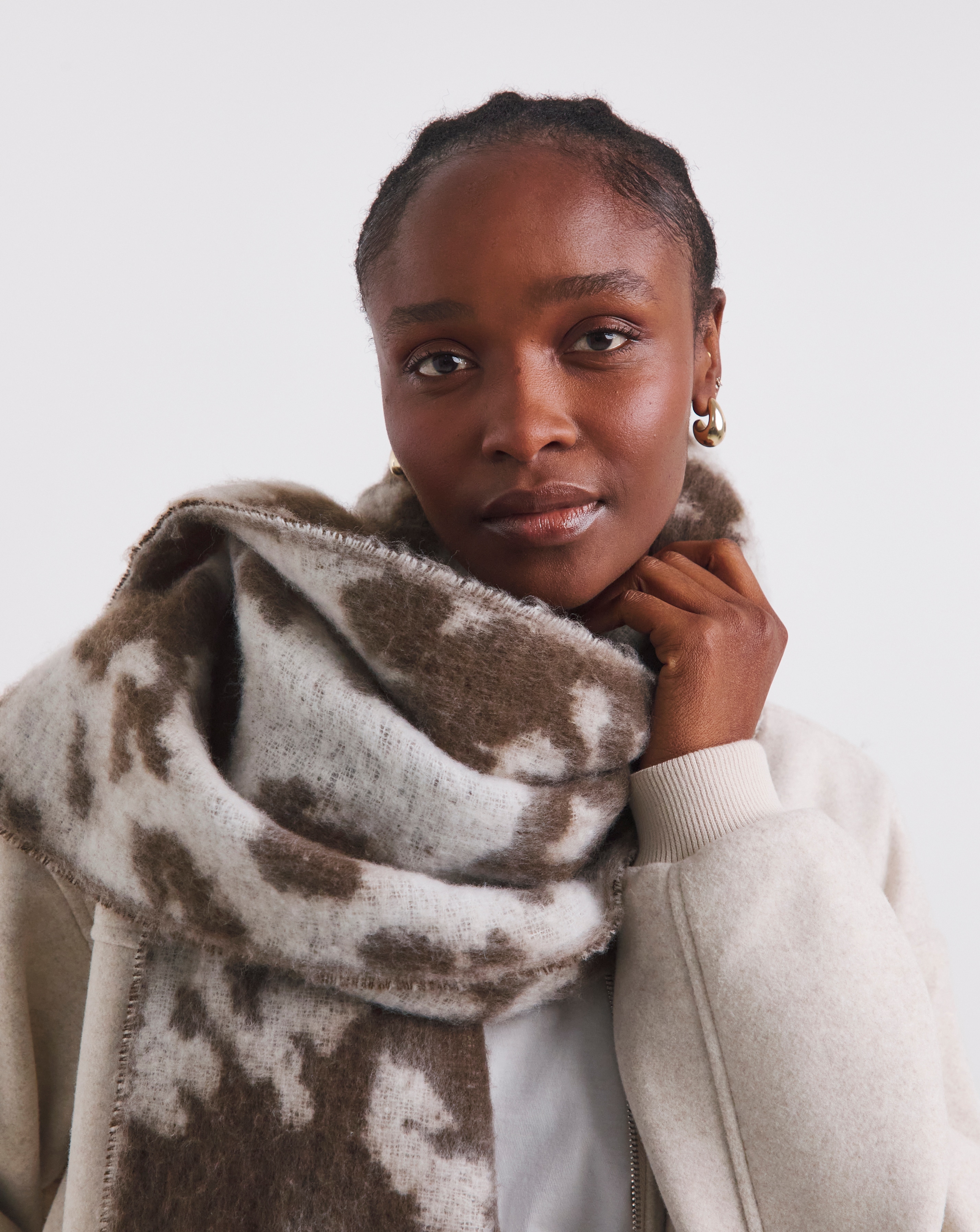 New In - Cow Print Blanket Scarf