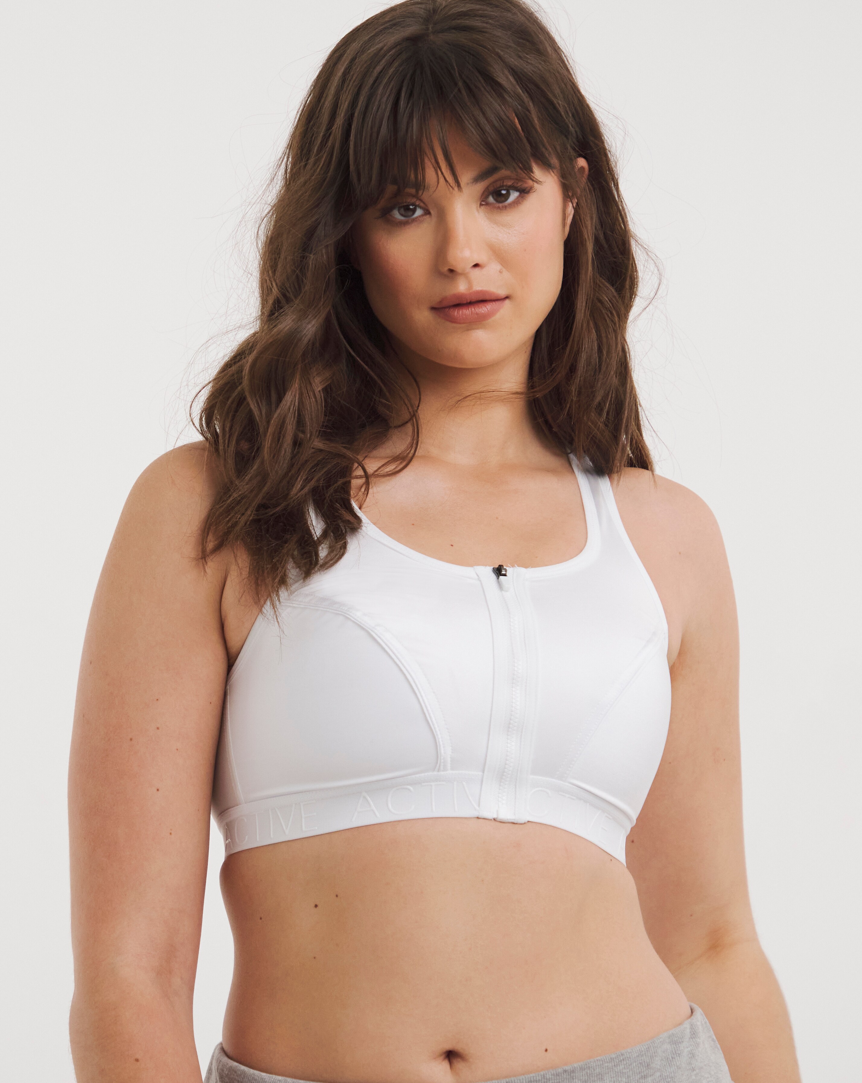 High impact zip sales front sports bra